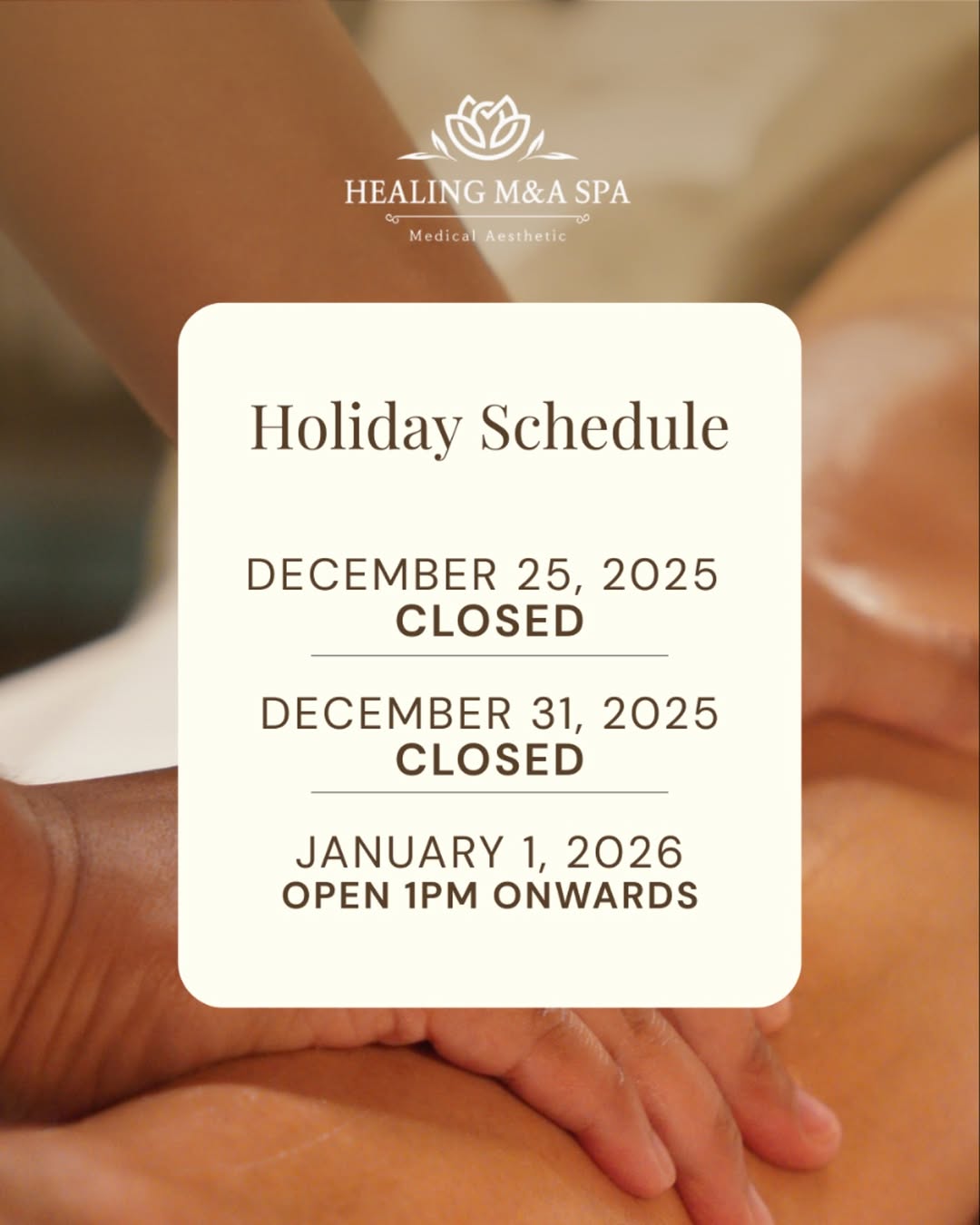 Healing M&A Spa brand gift certificate